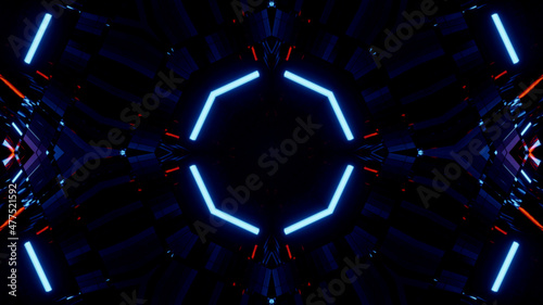 Neon Disco Lights And Futuristic Hi-Tech Sci Fi Illustration Background Wallpaper Texture for Banners, Web Templates, Titles, Texts, Flyers, Book Covers and ect.