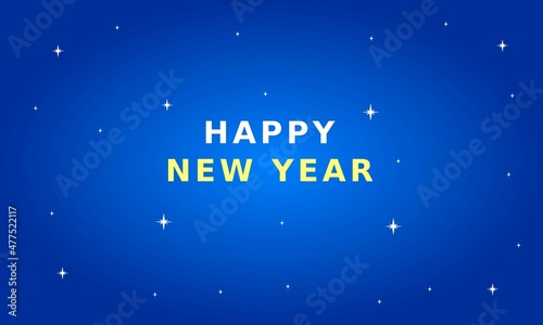 Happy new year. The sky at night. Flat vector background design.