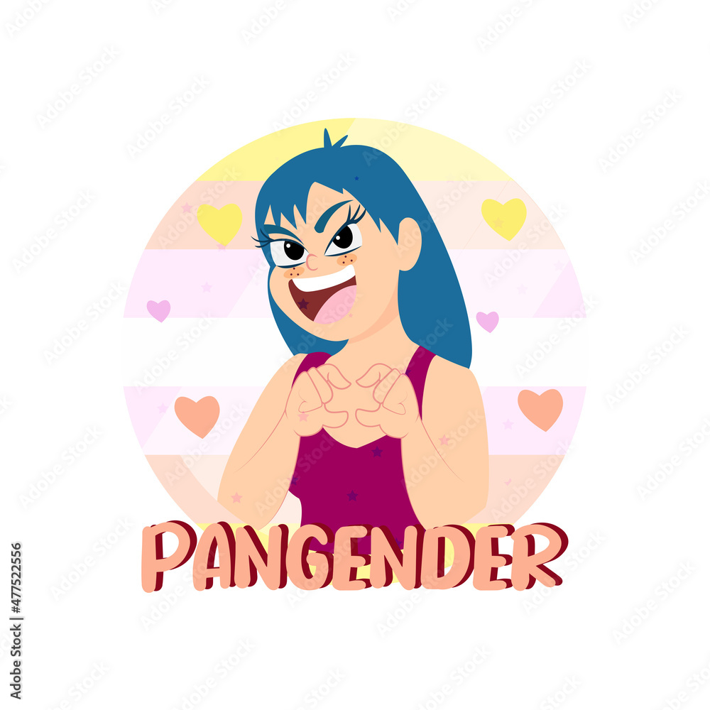Isolated happy pangender person Vector illustration desing