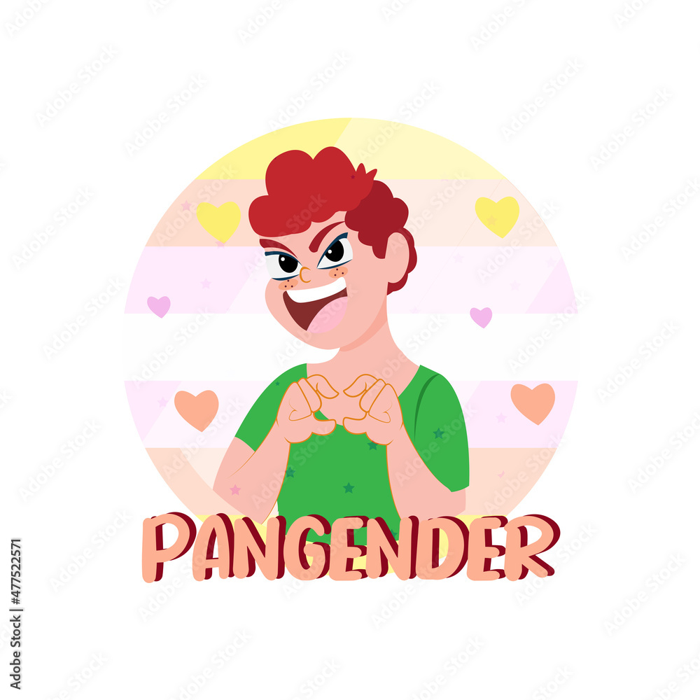 Isolated happy pangender person Vector illustration desing Isolated happy pangender person Vector illustration desing