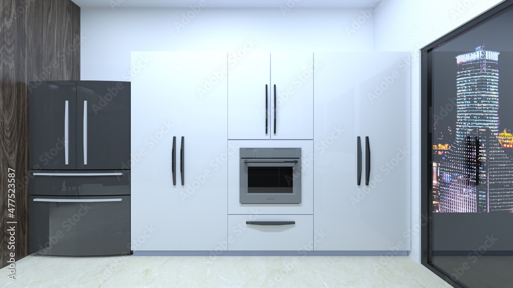 夜景が見えるリビングダイニング