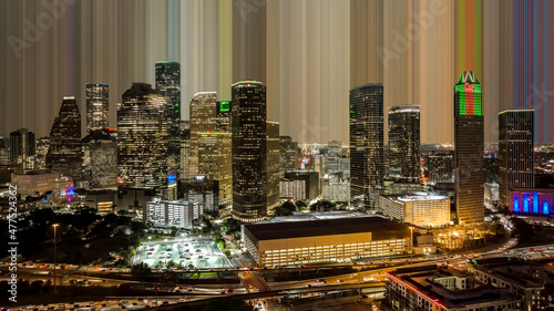 Houston Downtown Skyline photo/illustration