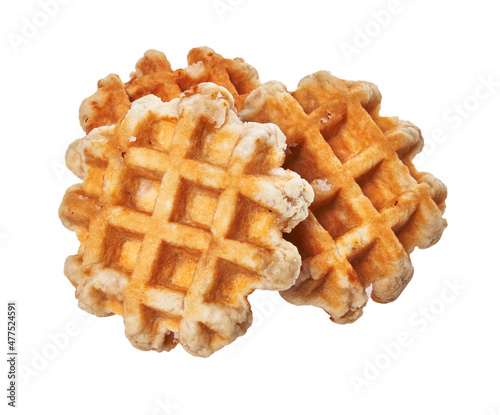  Bunch of delicious waffles isolated over white background photo
