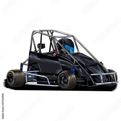 quarter midget isolated on white background for poster, t shirt print, business element, social media content, blog, sticker, vlog, and card. vector illustration.