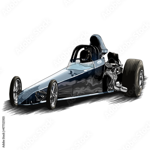drag race isolated on white background for poster, t shirt print, business element, social media content, blog, sticker, vlog, and card. vector illustration.