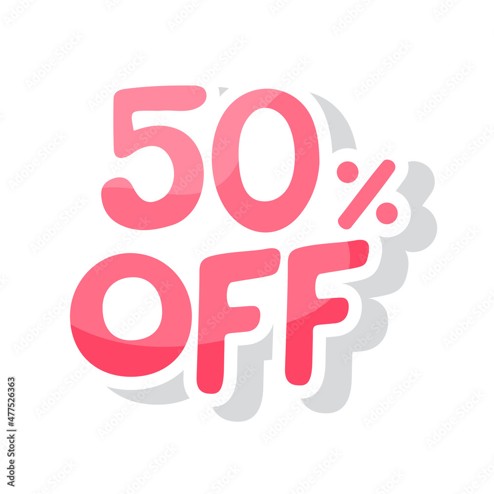Isolated 50 off discount shop promo vector illustration Isolated 50 off discount shop promo vector illustration