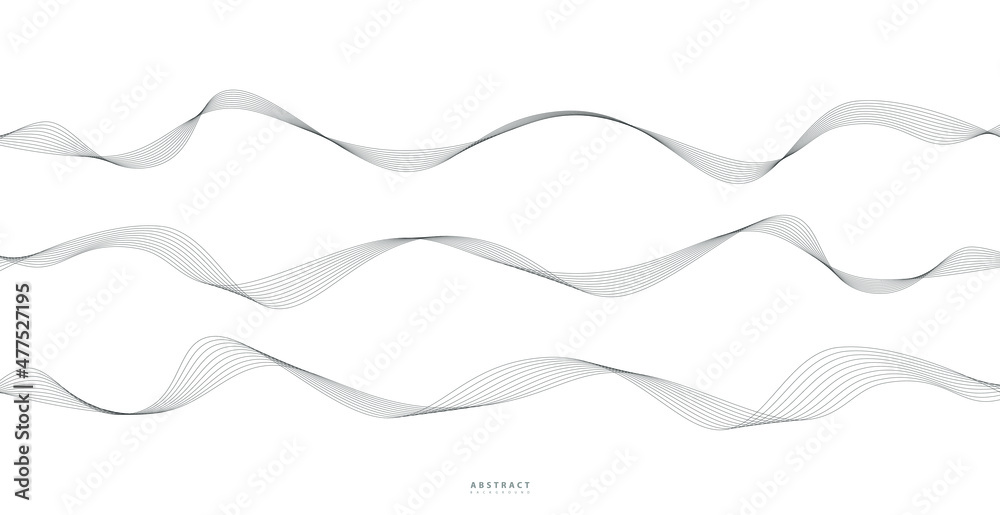 Abstract wavy stripes background. Wave line art, Curved smooth design. Vector illustration EPS 10.