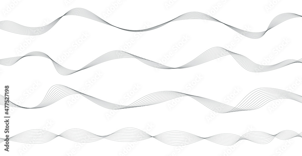 Abstract wavy stripes background. Wave line art, Curved smooth design. Vector illustration EPS 10.