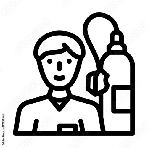 anesthetist doctor line icon vector. anesthetist doctor sign. isolated contour symbol black illustration