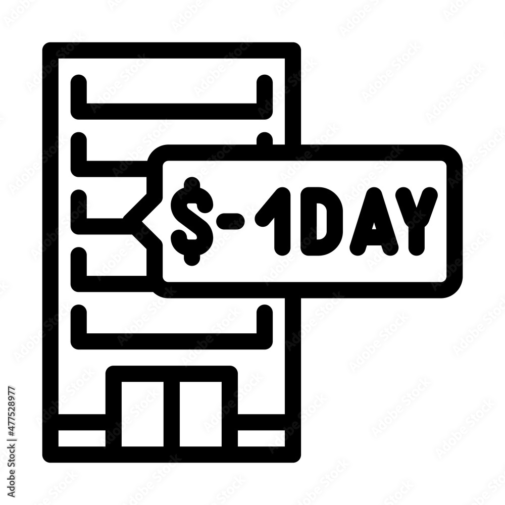 daily rent of housing line icon vector. daily rent of housing sign. isolated contour symbol black illustration daily rent of housing line icon vector. daily rent of housing sign. isolated contour symbol black illustration