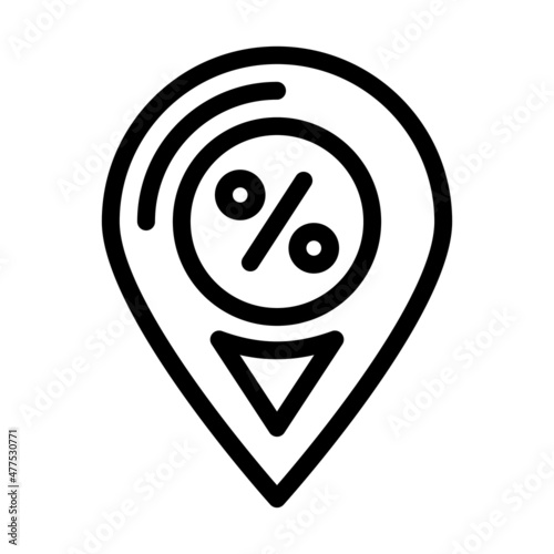 discount time line icon vector. discount time sign. isolated contour symbol black illustration