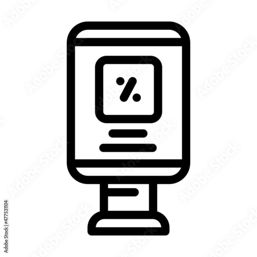 discount on purchase line icon vector. discount on purchase sign. isolated contour symbol black illustration