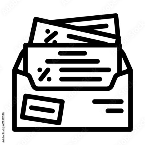 search for discounts line icon vector. search for discounts sign. isolated contour symbol black illustration