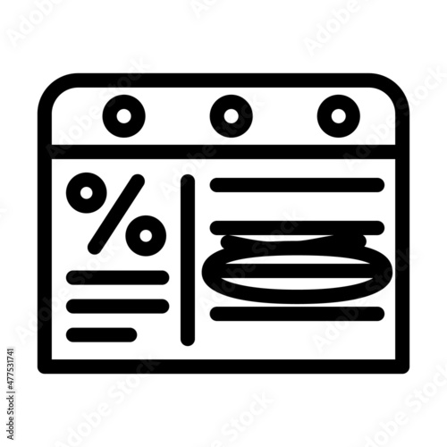 website with discounts line icon vector. website with discounts sign. isolated contour symbol black illustration