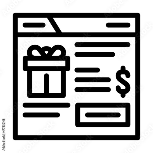 ribbon promo line icon vector. ribbon promo sign. isolated contour symbol black illustration