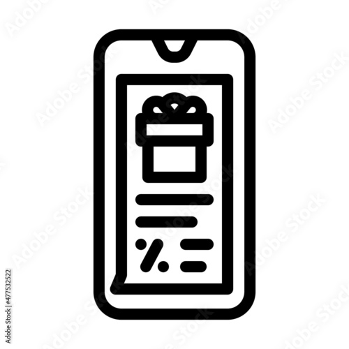newsletter in messenger line icon vector. newsletter in messenger sign. isolated contour symbol black illustration