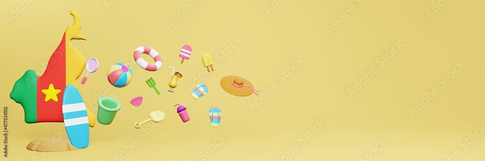 Obraz premium 3d rendering of summer holidays in Cameroon