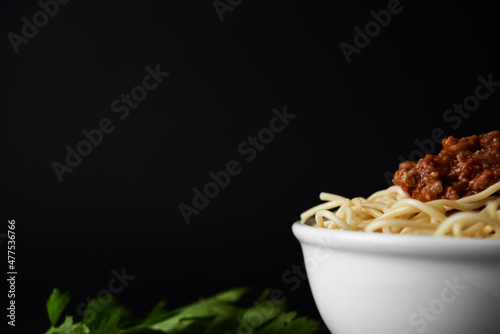 Spaguetti pasta in a bowl