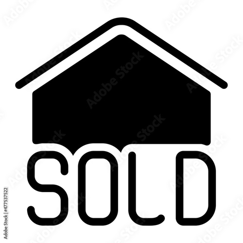 sold home glyph icon