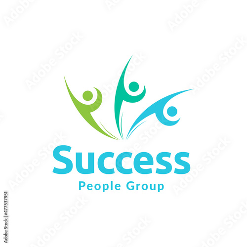 generic people group success logo design vector graphic symbol icon sign illustration creative idea