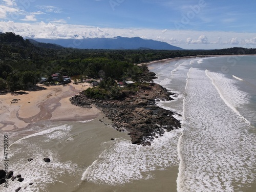 The Pugu, Gondol, Siar and Pandan Beaches of Lundu area at the most southern part of Sarawak and Borneo Island photo