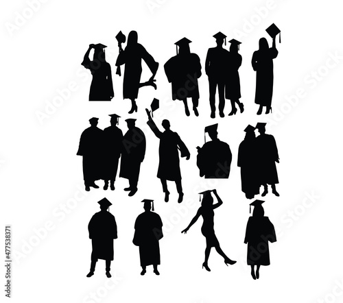 Happy Graduation Activity Silhouettes, art vector design 