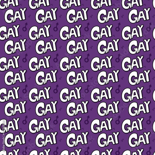 seamless pattern of text gay