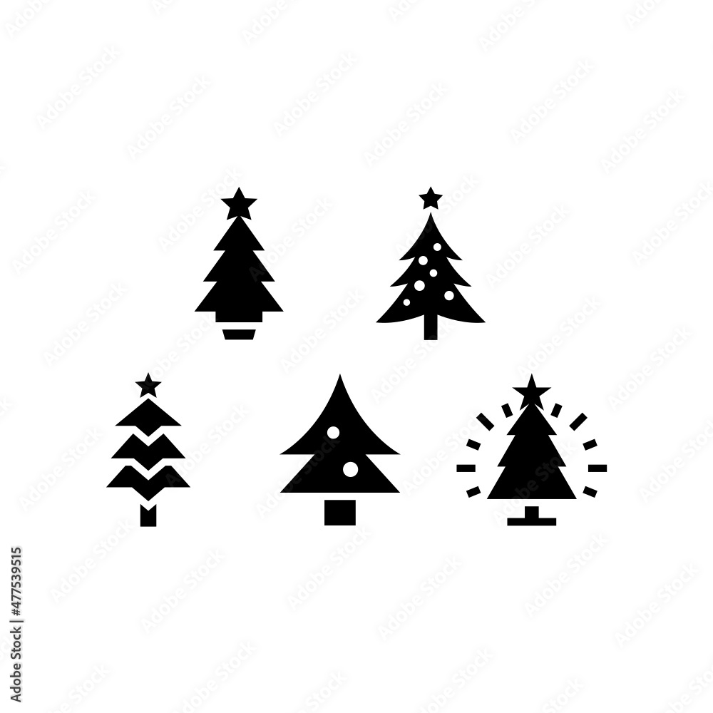Christmas Tree set icon isolated on white background Christmas Tree set icon isolated on white background