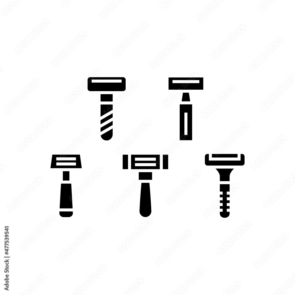 Obraz premium Mustache Cutter set icon isolated on white background