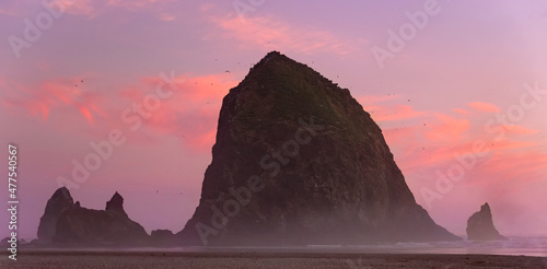 cannon beach haystack rock oregon pacific northwest america with sunset © Danielle Press