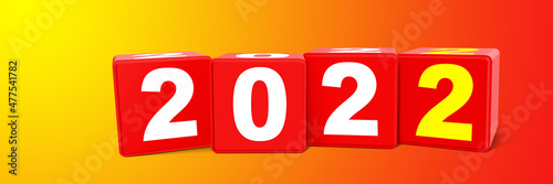 Happy New Year Background. Start to 2022. 3D illustration