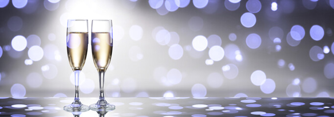 New years eve celebration background with champagne
