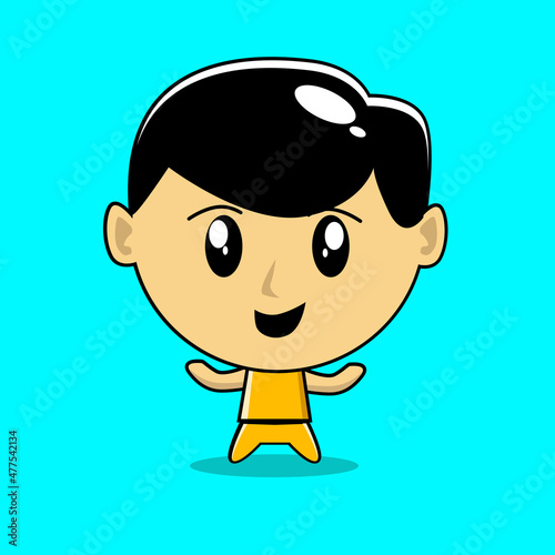boy cool cartoon character  with emotion
