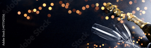 Canvas Print New years eve celebration background with champagne