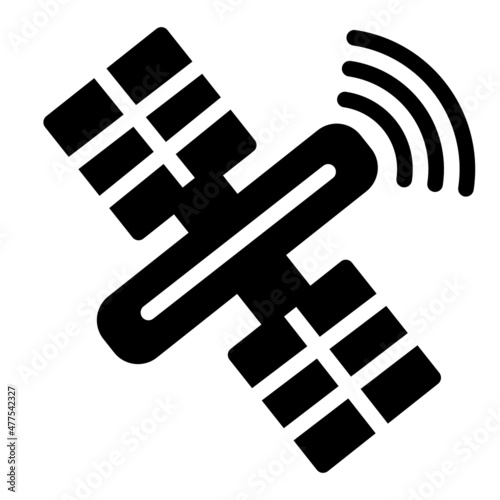 satellite antenna icon solid style vector