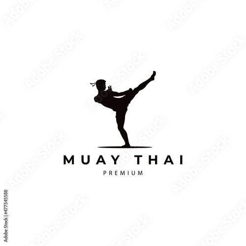 muay thai sports logo design vector icon illustration photo