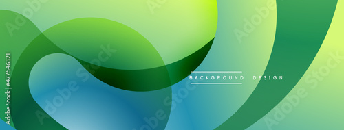Abstract overlapping lines and circles geometric background with gradient colors