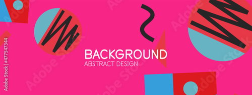 Abstract background. Blocks, lines, triangles, circles composition. Techno or business concept for wallpaper, banner, background, landing page