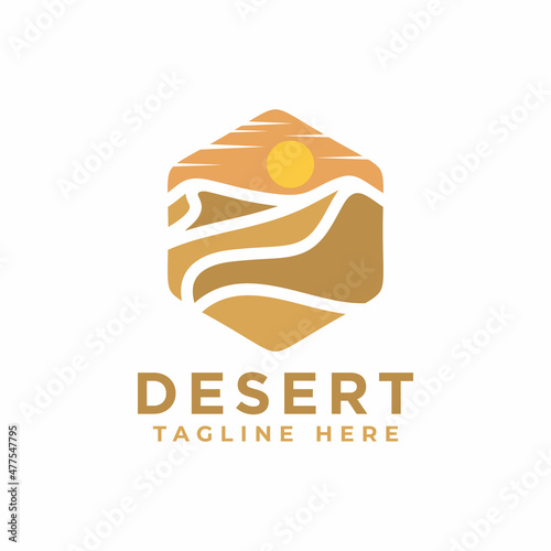 Desert Logo Template. Desert Logotype Isolated. Desert Vector Illustration.
