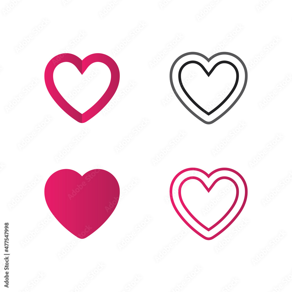 heart and Love  design logo Vector  icon illustration