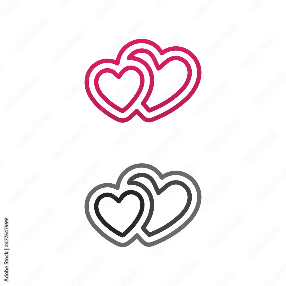 heart and Love  design logo Vector  icon illustration