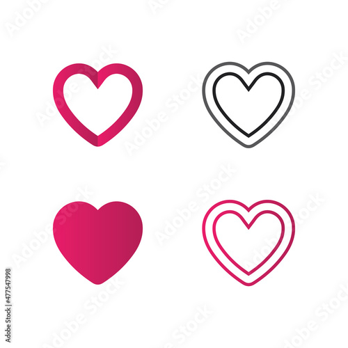 heart and Love design logo Vector icon illustration
