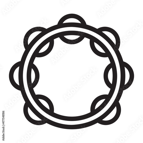 tambourine line icon