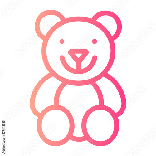 teddy bear toys gradient icon