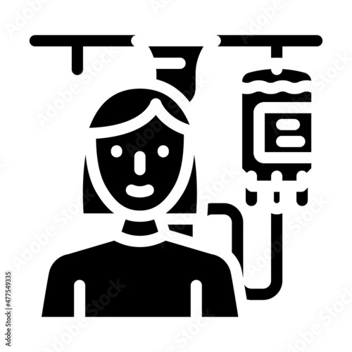 blood transfusion nurse glyph icon vector. blood transfusion nurse sign. isolated contour symbol black illustration
