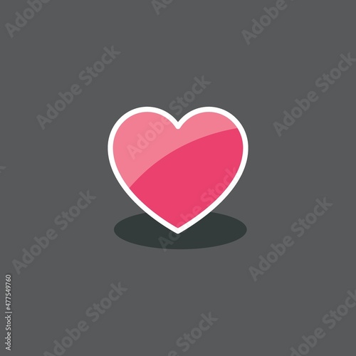 heart icon for games, applications. Cute cartoon buttons design. Isolated vector.