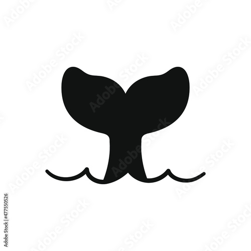 Whale tail silhouette simple icon