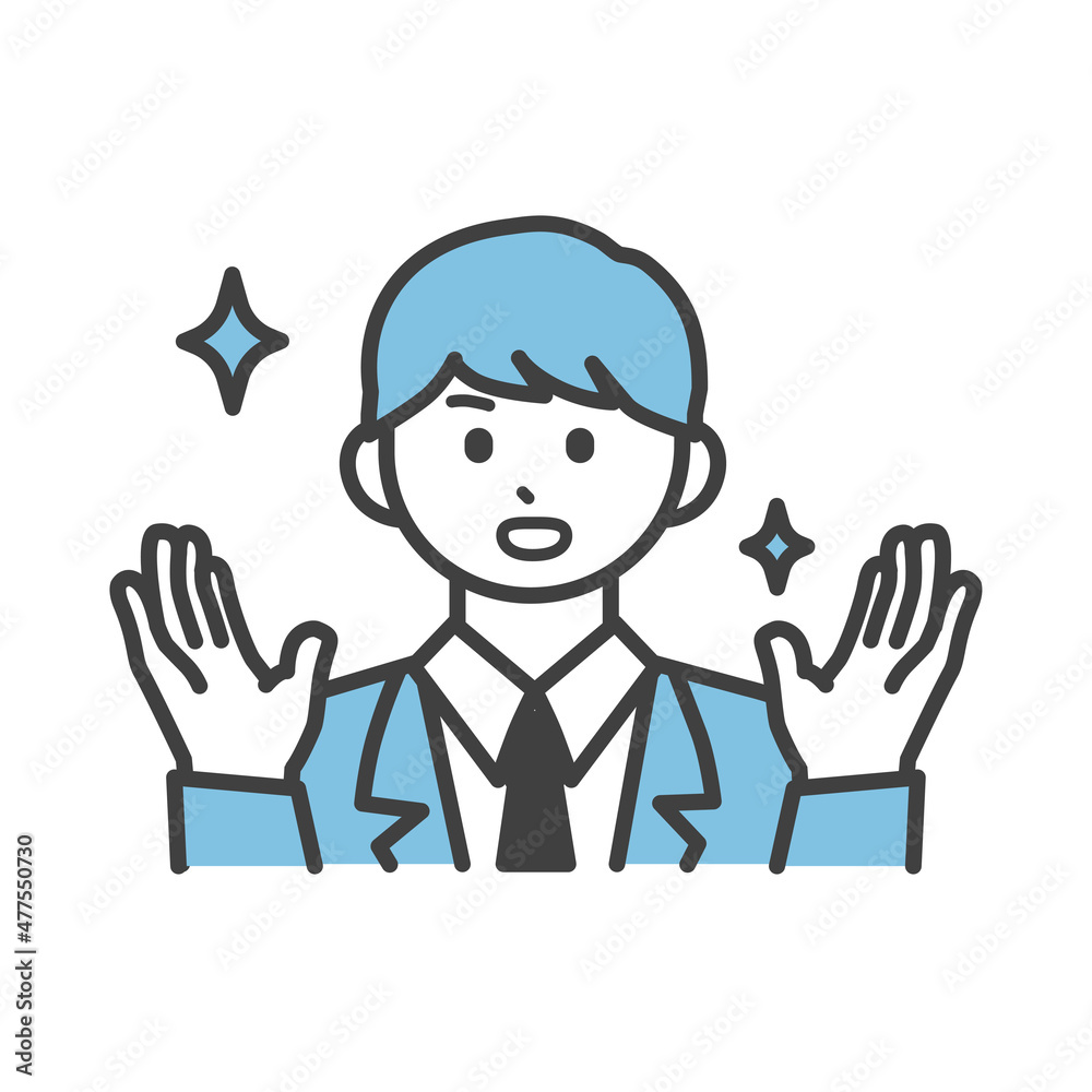 驚いている制服を着た男の子のイラスト素材 驚いている制服を着た男の子のイラスト素材