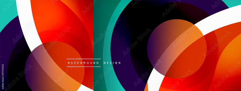 Creative geometric wallpaper. Minimal abstract background. Circle wave and round shapes composition vector illustration for wallpaper banner background or landing page Creative geometric wallpaper. Minimal abstract background. Circle wave and round shapes composition vector illustration for wallpaper banner background or landing page