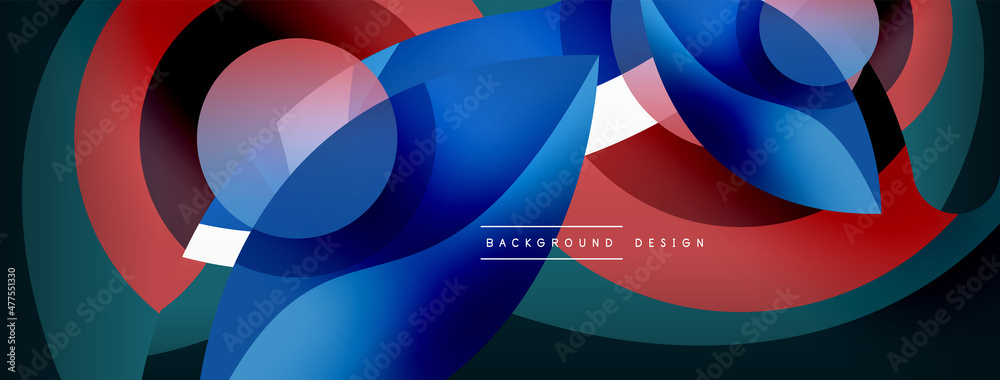 Abstract background with color geometric shapes. Beautiful minimal backdrop with round shapes circles and lines. Geometrical design. Vector illustration Abstract background with color geometric shapes. Beautiful minimal backdrop with round shapes circles and lines. Geometrical design. Vector illustration
